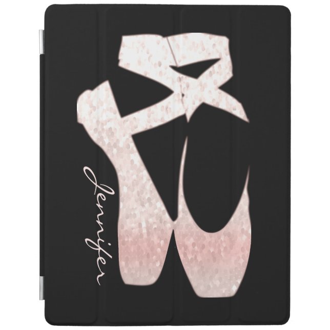 Personalized Soft Gradient Pink Ballet Shoes iPad Smart Cover (Front)