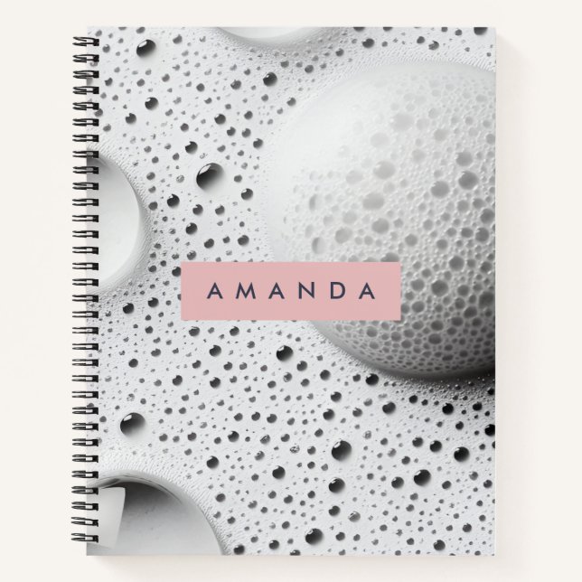 Personalized Soft Gray Bubble Texture Design Notebook (Front)
