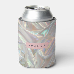 Personalized Soft Iridescent Pearl Shimmer Can Cooler