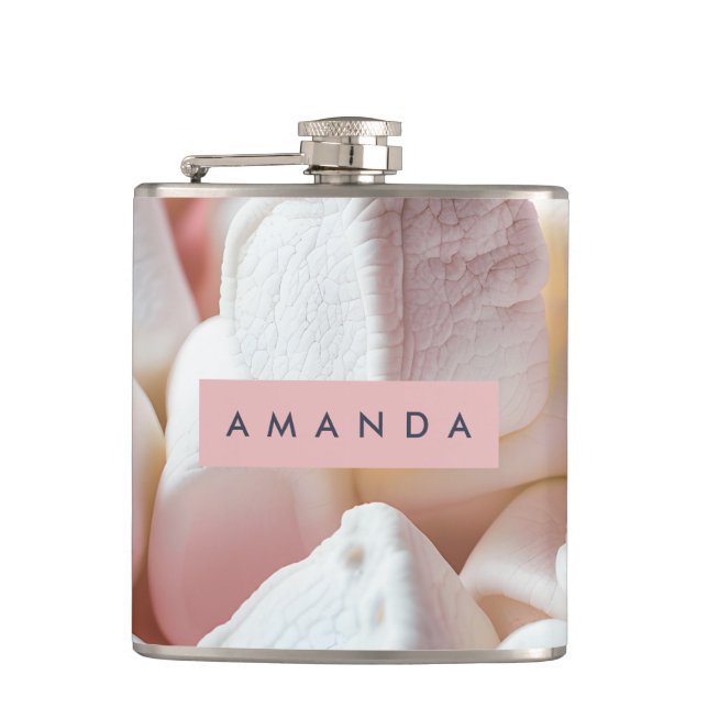 Personalized Soft Pink Marshmallow Dream Flask (Front)