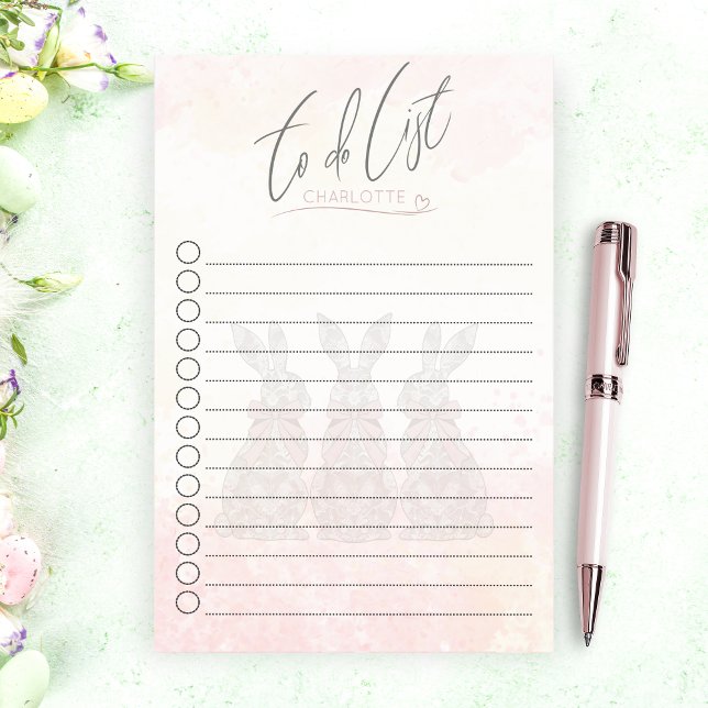 Personalized Soft Watercolor Bunny Design Post-it Notes (Personalized Soft Watercolor Bunny Design Post-it Notes)