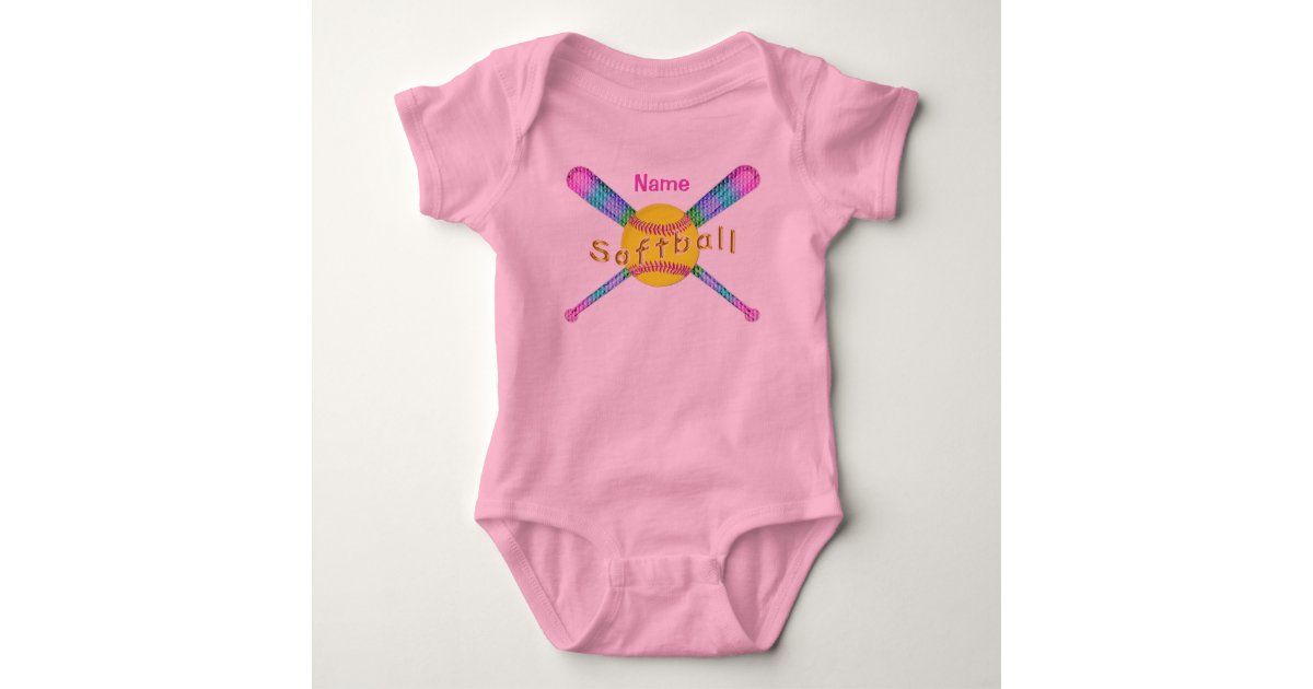 Personalized Softball Baby One Piece TuTu Baby Bodysuit Zazzle