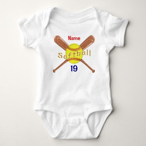 Personalized Softball Baby Shower Softball Tutu Baby Bodysuit