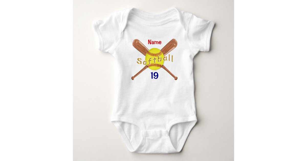 Personalized Softball Baby Shower Softball Tutu Baby Bodysuit