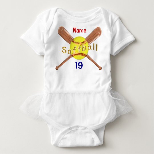 Personalized Softball Baby Shower, Softball Tutu Baby Bodysuit