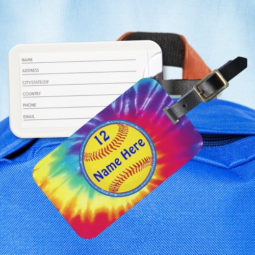 Personalized Softball Bag Tags or Luggage Tags