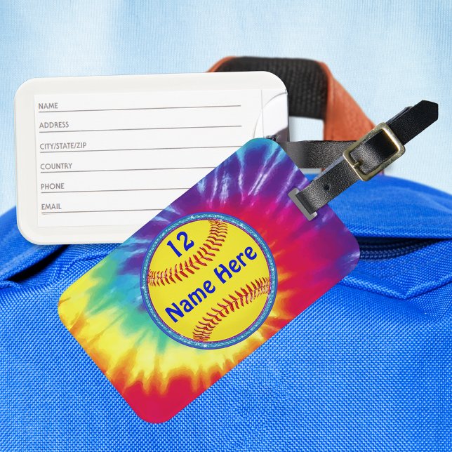 Personalized Softball Bag Tags or Luggage Tags (Softball luggage tag. Softball bag tags. Custom softball bag tags. Gifts for Softball Players. Favor)