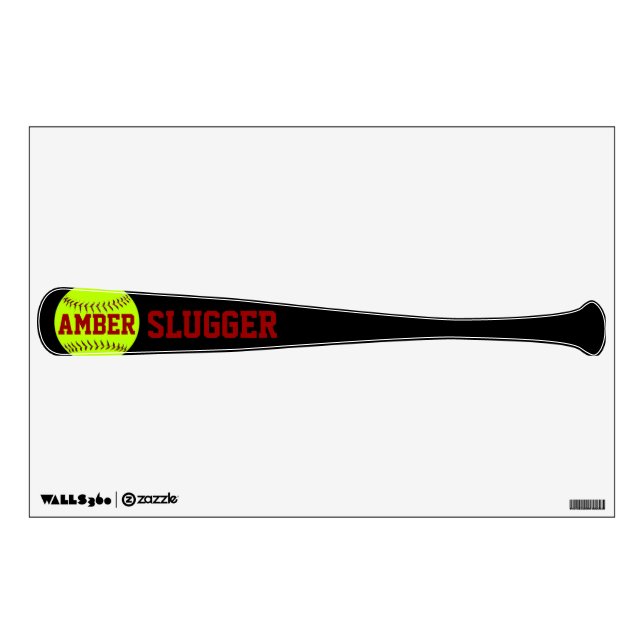 Personalized Softball Bat Wall Decal (Front)