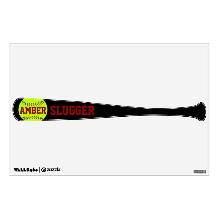 Personalized Softball Bat Wall Decal Zazzle