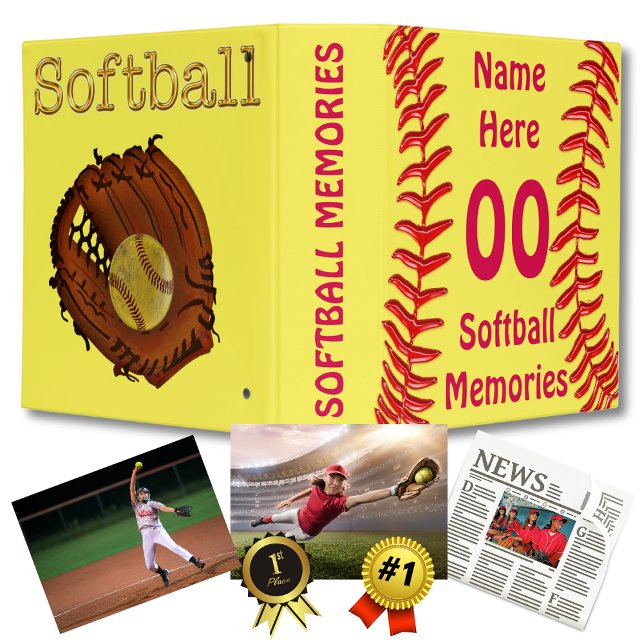 Personalized Softball Binder for Player's Memories (Gifts for Softball Players. Senior night softball gifts. Softball team gift ideas for girls. Binder.)