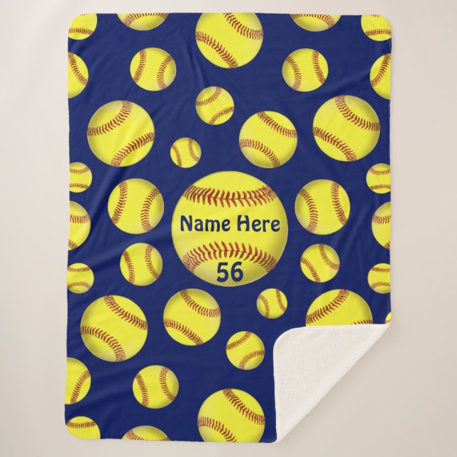 Personalized Softball Blanket Any Colors, Softball (Front)