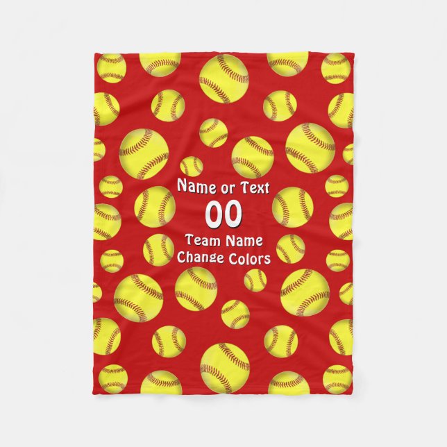 Personalized Softball Blankets Cute Softball Gifts (Front)