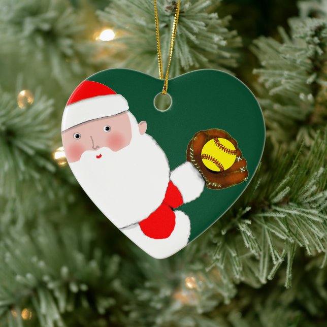 Personalized Softball Christmas Collectible Ceramic Ornament (Tree)