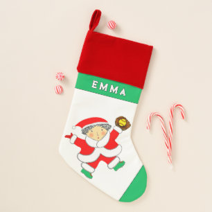 Personalized Softball Christmas Stocking