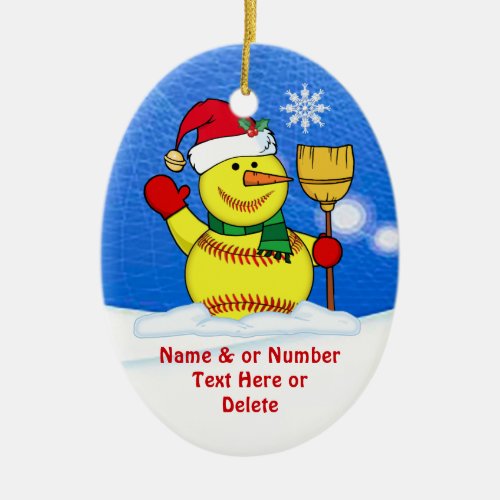 Personalized Softball Christmas Tree Ornaments
