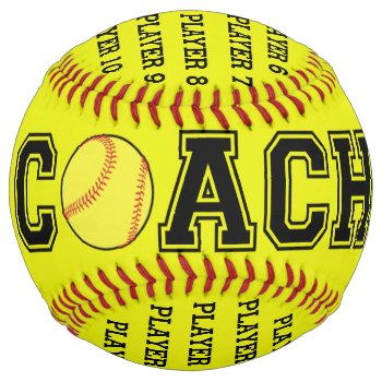 Personalized Softball Coach Ball - 2019 Season by Team_Lawrence at Zazzle