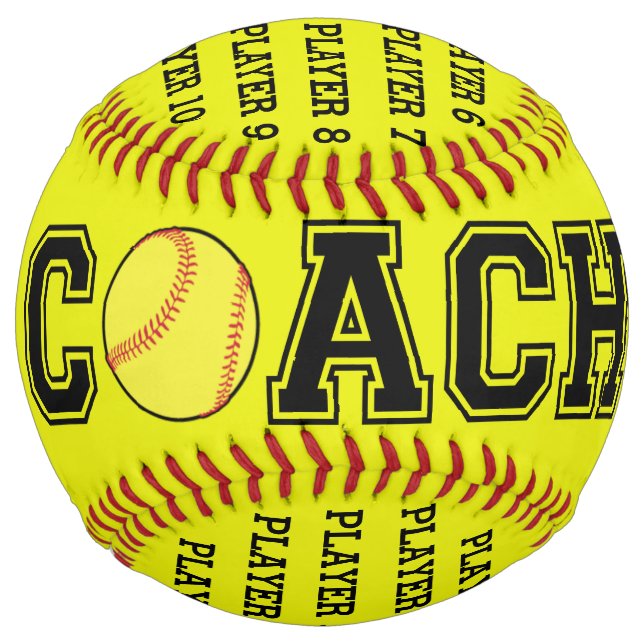 Personalized softball coach ball - 2019 season (Front)