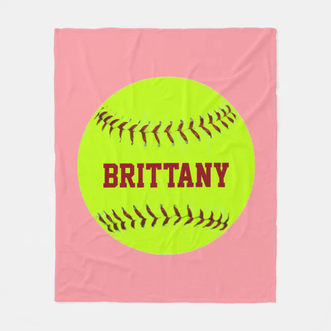Personalized Softball Fleece Blanket Zazzle