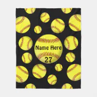 Personalized softball fleece best sale blanket
