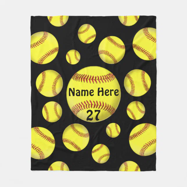 Personalized Softball Fleece Blanket in Your COLOR Zazzle