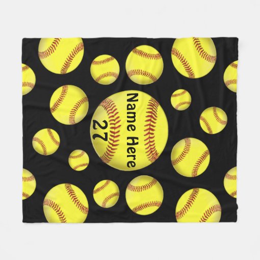Personalized Softball Fleece Blanket in Your COLOR Zazzle