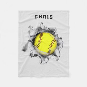 Personalized Softball Gift Fleece Blanket by partygames at Zazzle