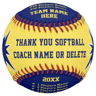 Personalized Softball Gifts for Coaches, Players