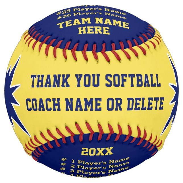 Personalized Softball Gifts for Coaches, Players (Front)