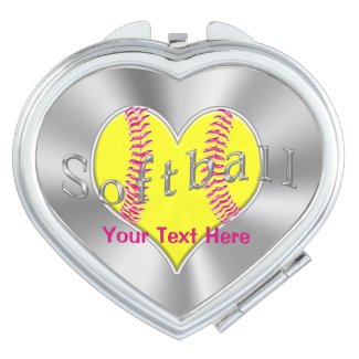 Personalized Softball Gifts for Girls Team Compact Mirrors