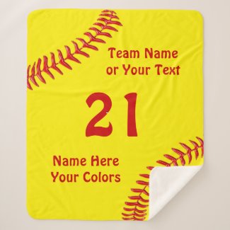 Personalized Softball Gifts for Seniors and Team Sherpa Blanket