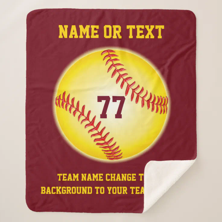 Personalized Softball Gifts for Seniors or Players Sherpa Blanket Zazzle