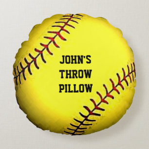 personalized softball gifts round pillow