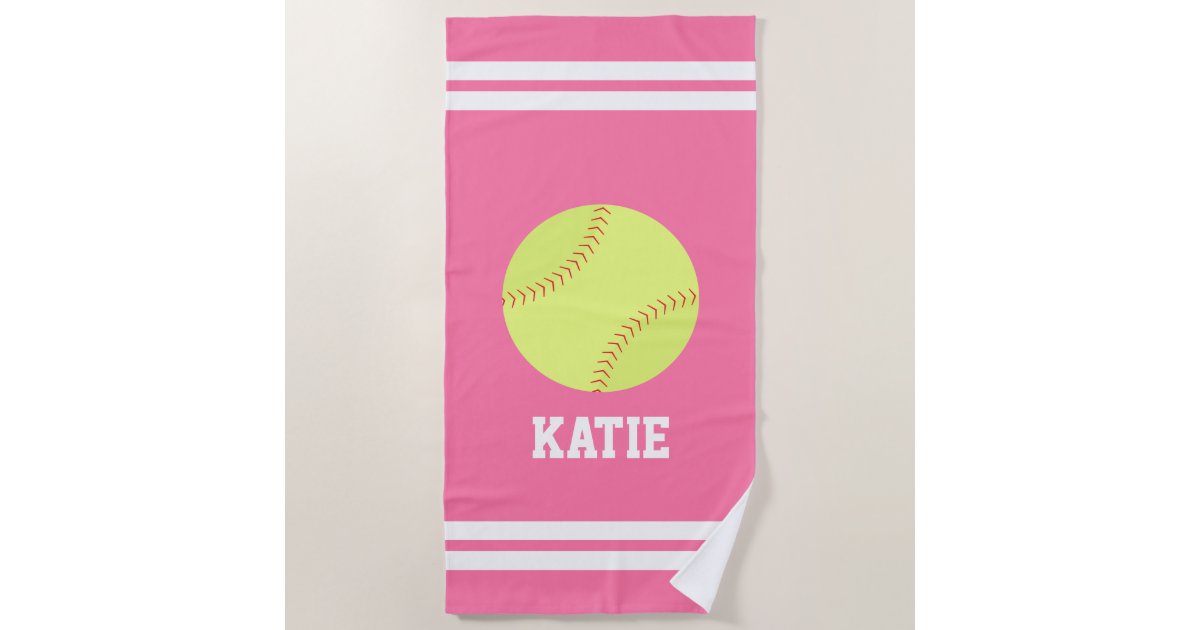 Personalized Softball Girls Beach Towel Zazzle