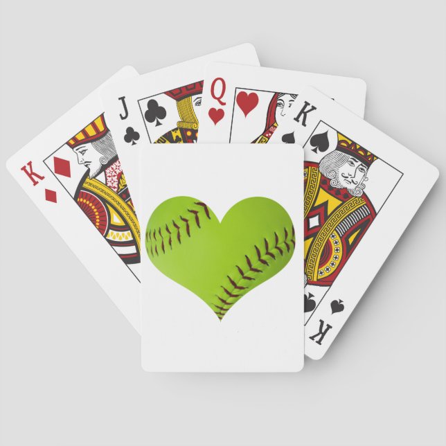 Personalized softball heart poker cards (Back)