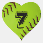 Personalized Softball Heart Sticker at Zazzle