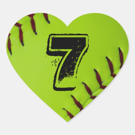 Personalized Softball Heart sticker