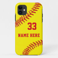 Personalized Softball iPhone Cases Older to Newest