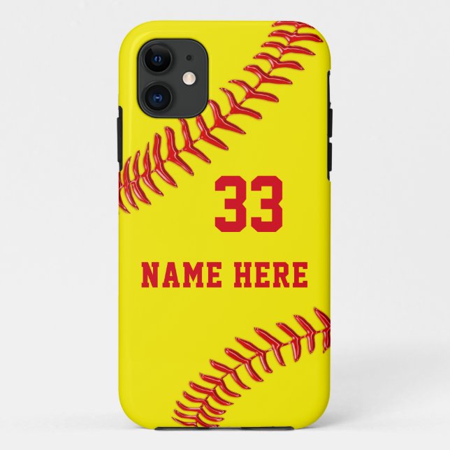 Personalized Softball iPhone Cases Older to Newest (Back)