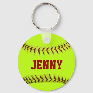 Personalized Softball Keychain