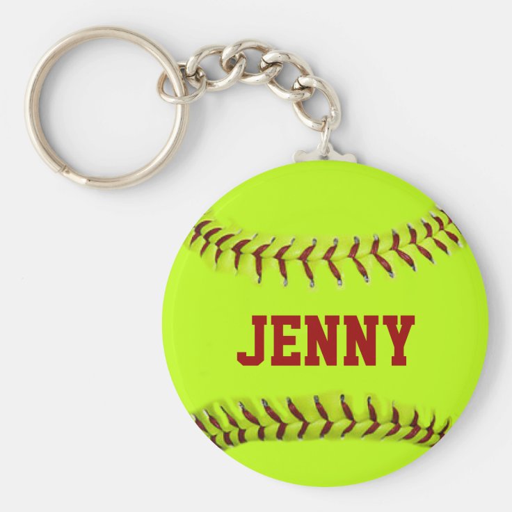 Personalized Softball Keychain Zazzle