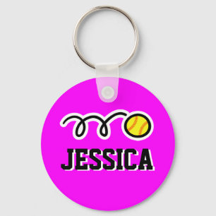 Personalized softball keychain for kids name