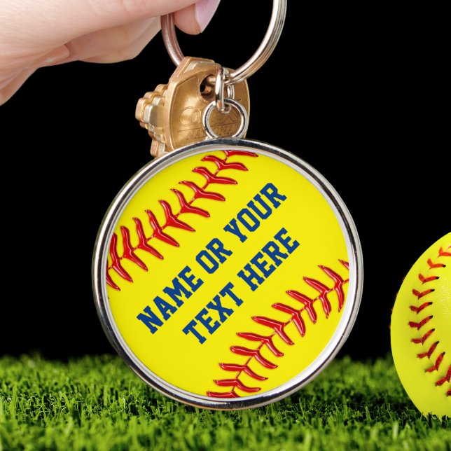 Personalized Softball Keychains in many styles (Personalized Softball Gifts. Softball senior night ideas. Birthday gifts for softball players. )