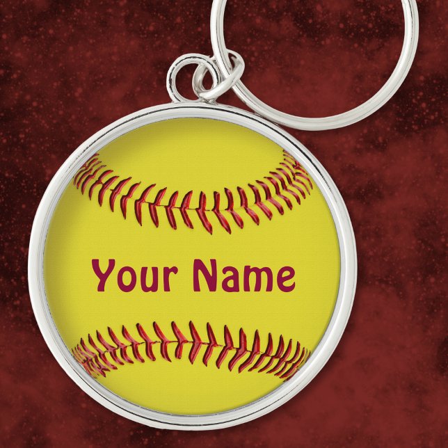 Personalized Softball Keychains with YOUR NAME (Personalized Softball Keychains. Softball Christmas Gift Ideas. Senior night softball ideas for girl)