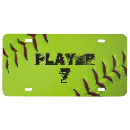 Personalized Softball License Plate