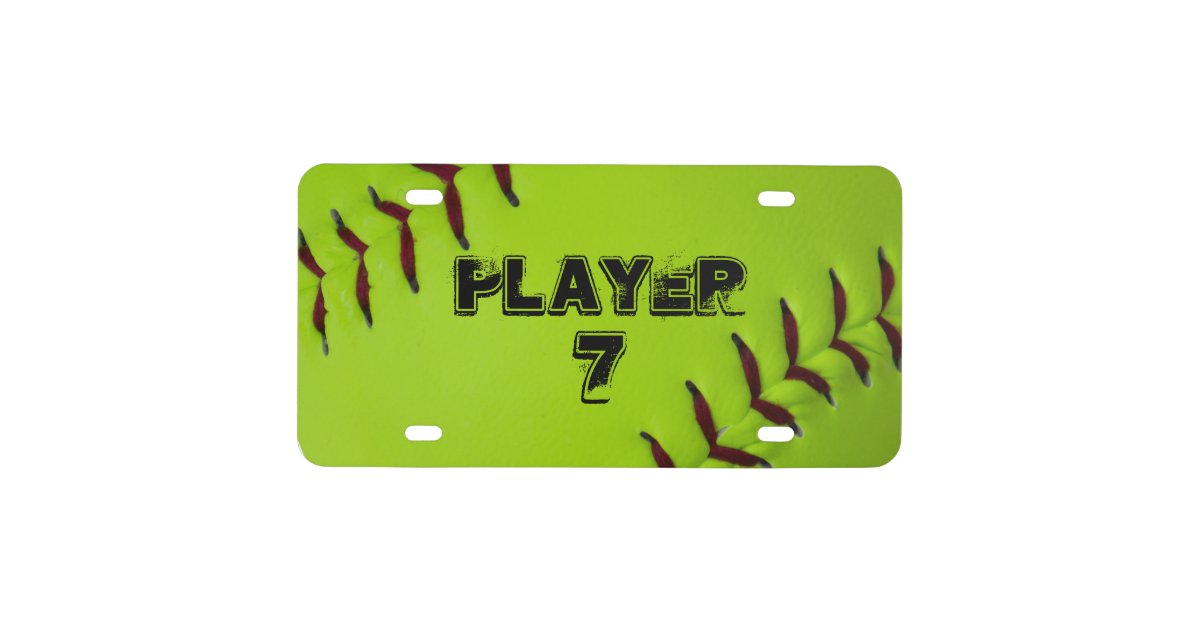 Personalized softball license plate Zazzle