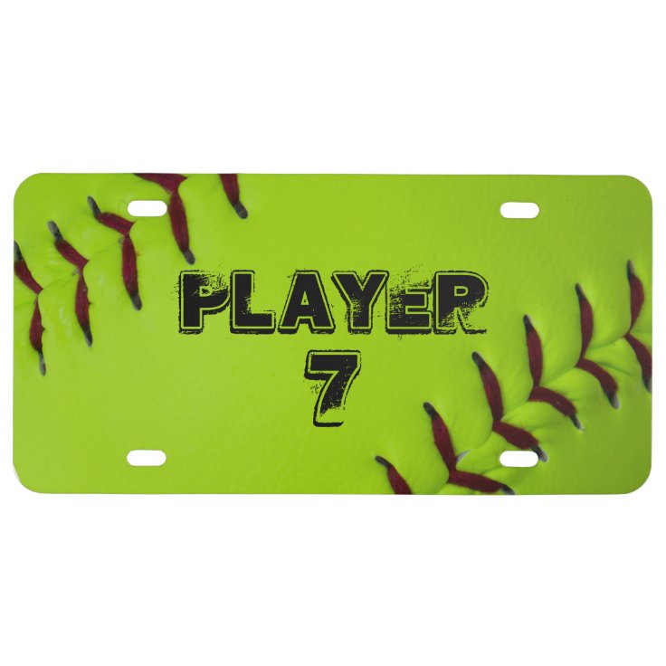 Personalized softball license plate | Zazzle