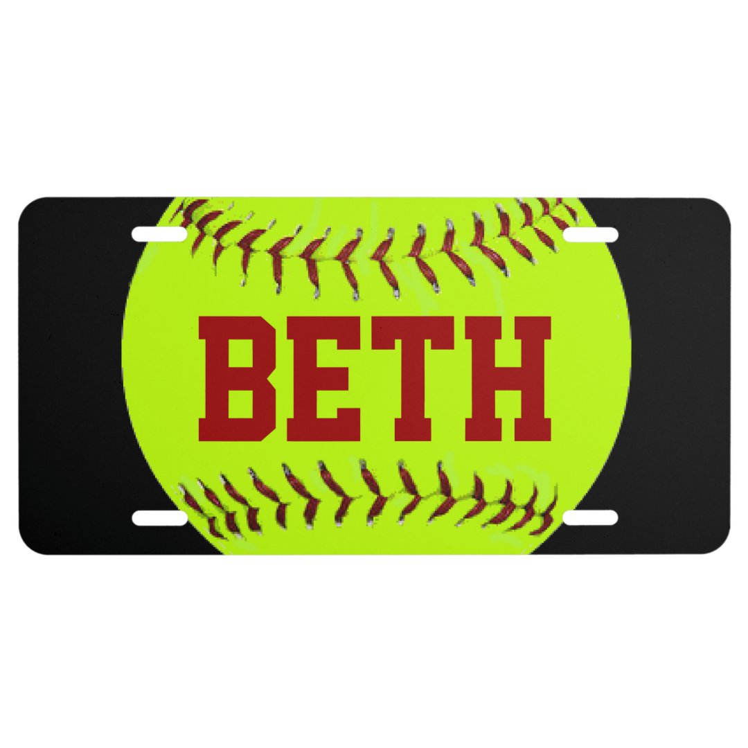 Personalized Softball License Plate | Zazzle