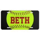 Personalized Softball License Plate