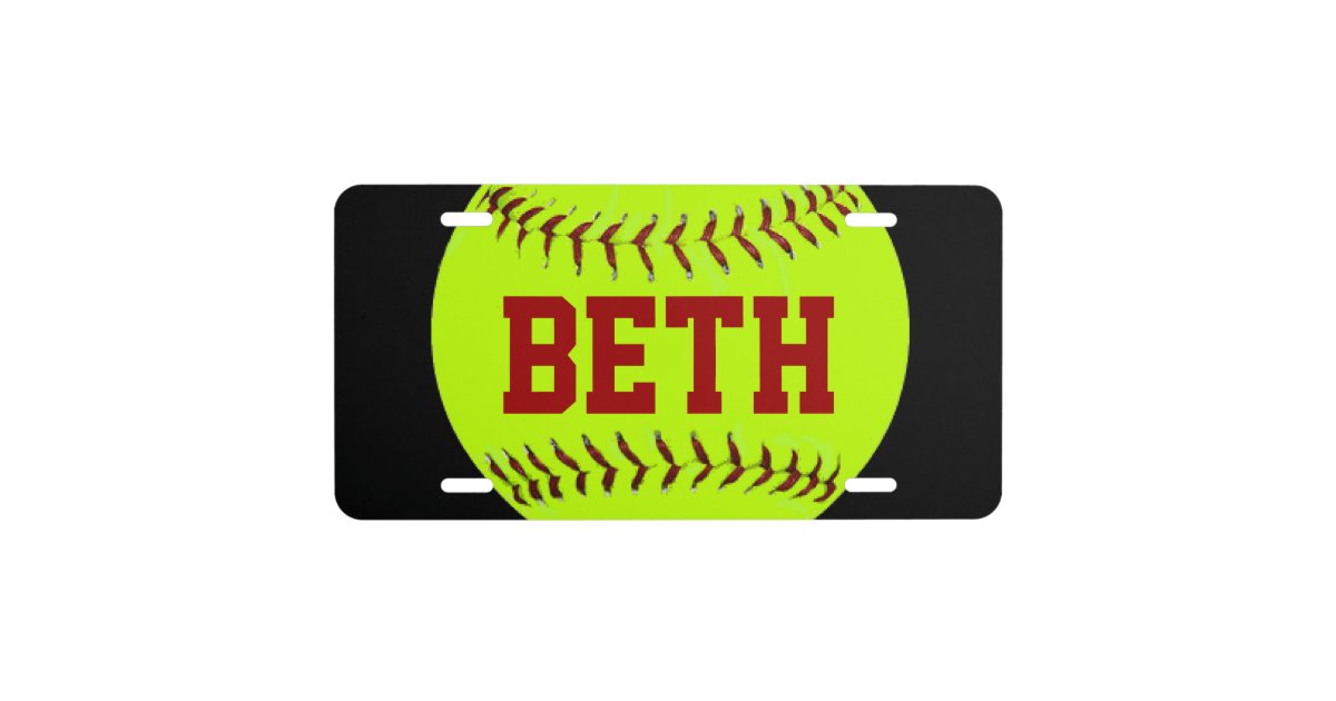 Personalized Softball License Plate Zazzle