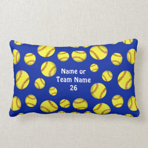 Personalized Softball Lumbar Pillow in Your Colors